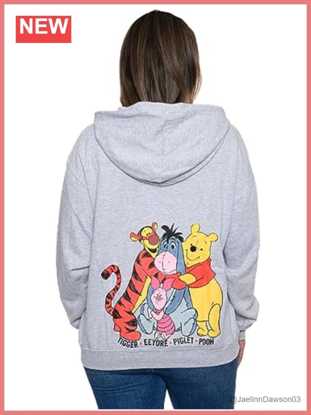 Disney Winnie the Pooh Zip Hoodie Eeyore Tigger Fleece Kangaroo Pocket